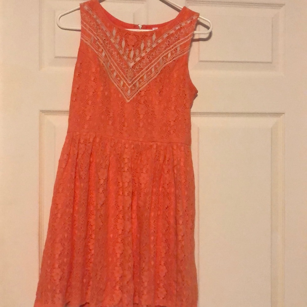 Coral lace dress